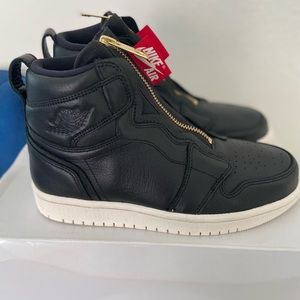 women's air jordan 1 high zip black